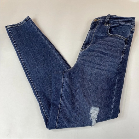American Eagle Women’s 10 Jeans Curvy Super Hi Rise Jegging Distressed #0756 - Picture 1 of 13